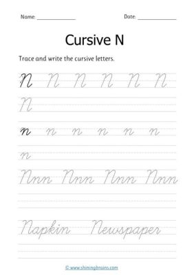 how do you write n in cursive